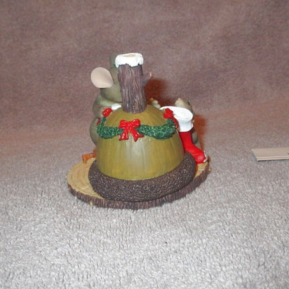 Charming Tails Christmas Stockings Were Hung Figurine Fitz And Floyd Holiday Box - Picture 4 of 12